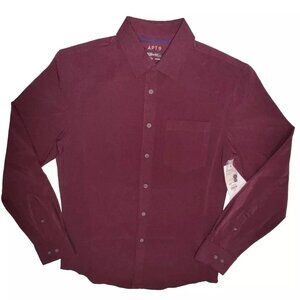 Mens Shirt Size Small Burgandy Apt. 9 Button Down Dress Shirt
